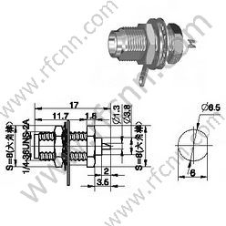 SMA θηλυκό Bulkhead Panel Mount RF Connector
