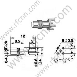SSMC θηλυκό για υποδοχή PCB RF