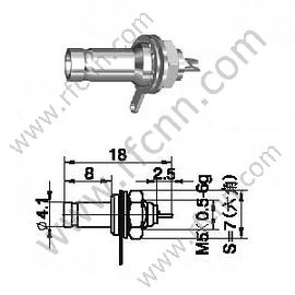 1.0 / 2.3 Γυναικεία βύθιση Bulkhead Mount RF